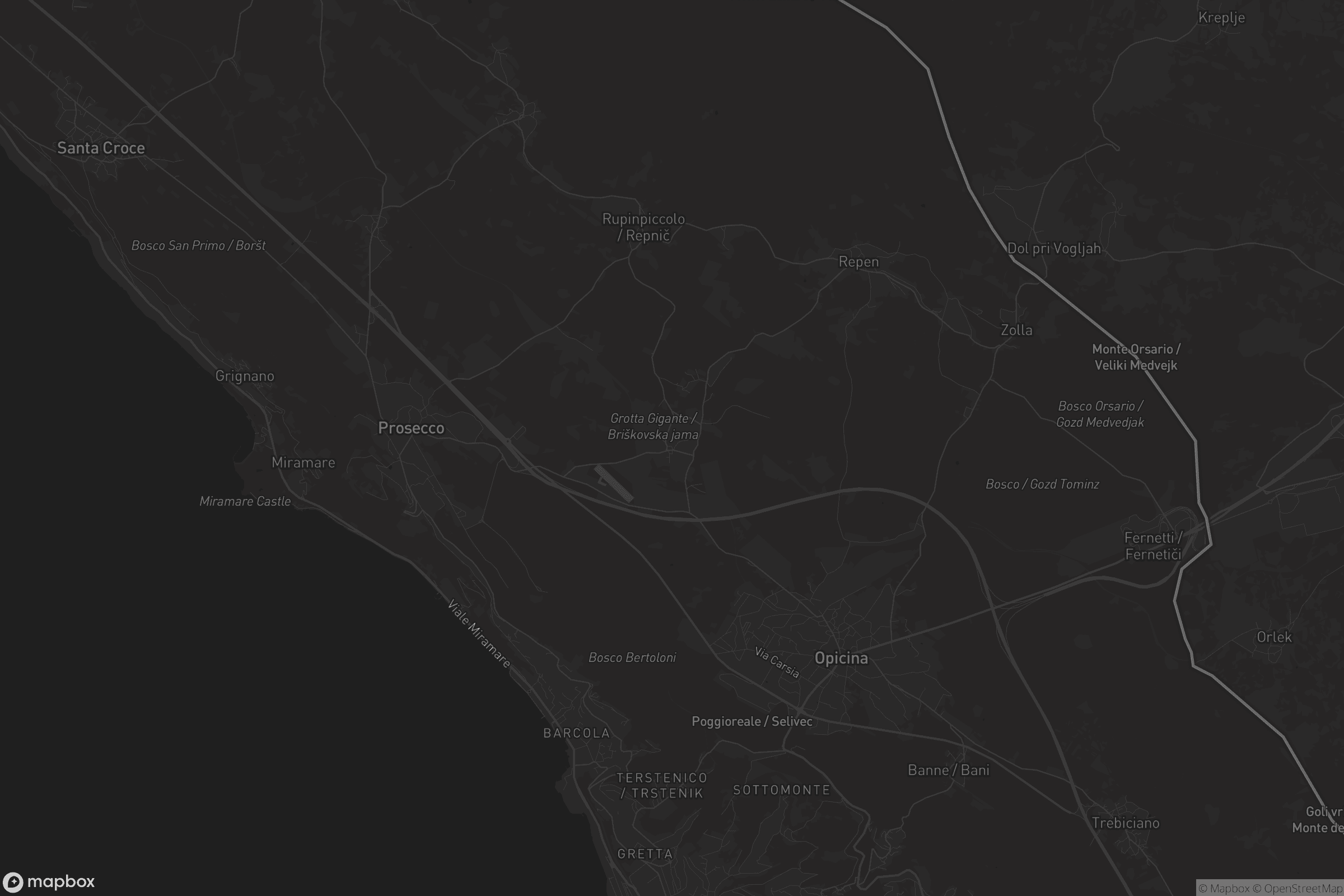 Mappa di Borgo Grotta Gigante / Briščiki