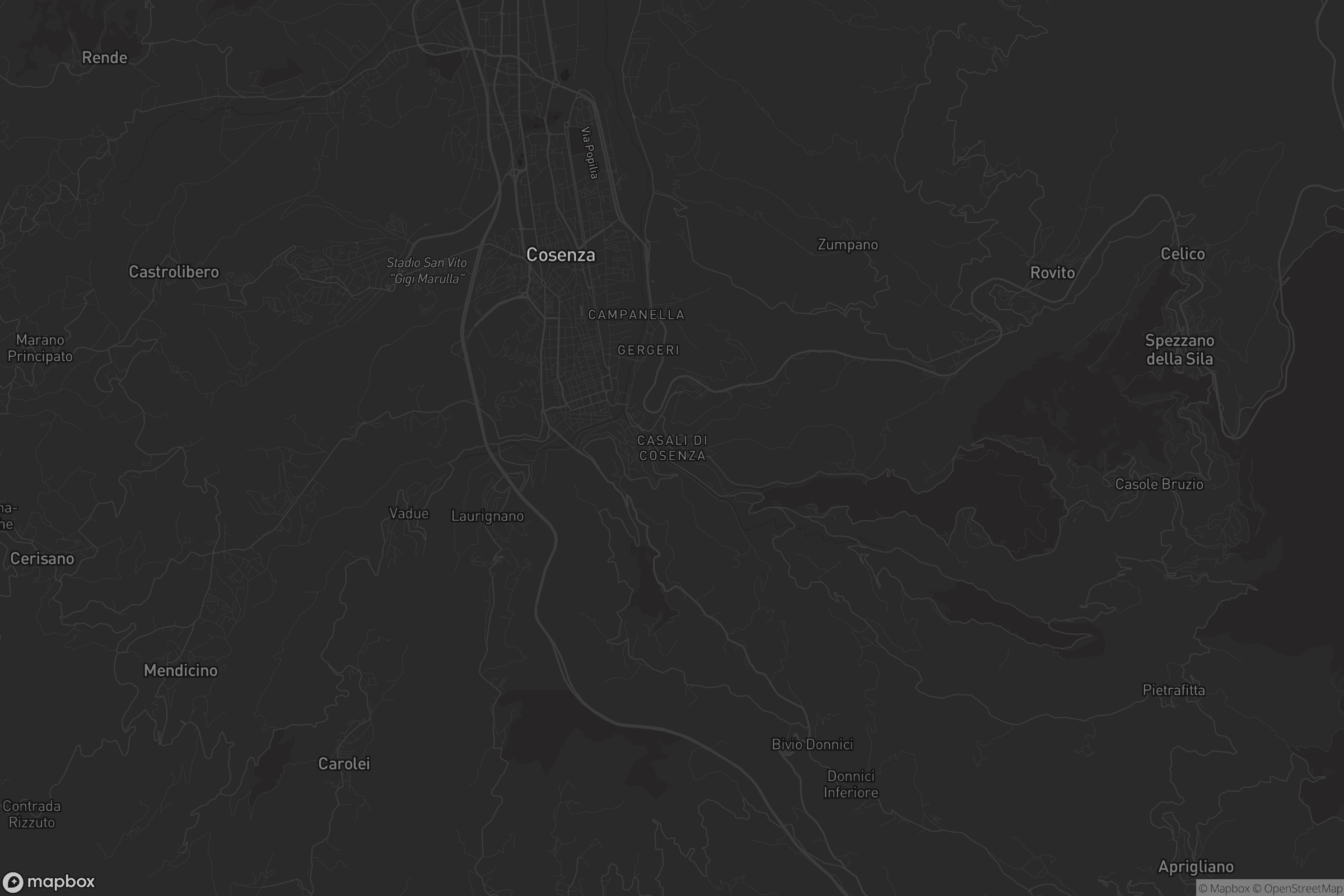 Mappa di Casali di Cosenza