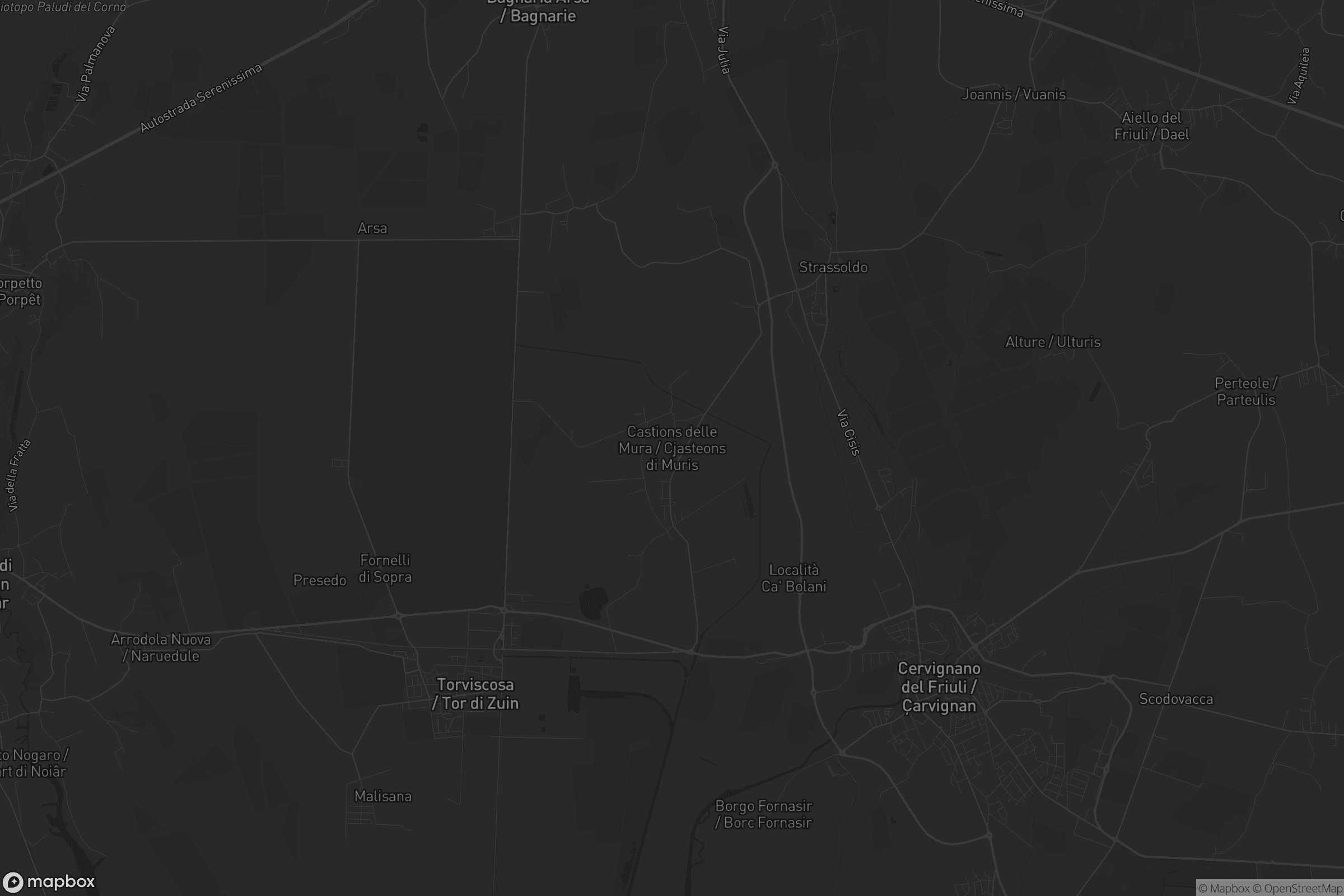 Mappa di Castions delle Mura / Cjasteons di Muris