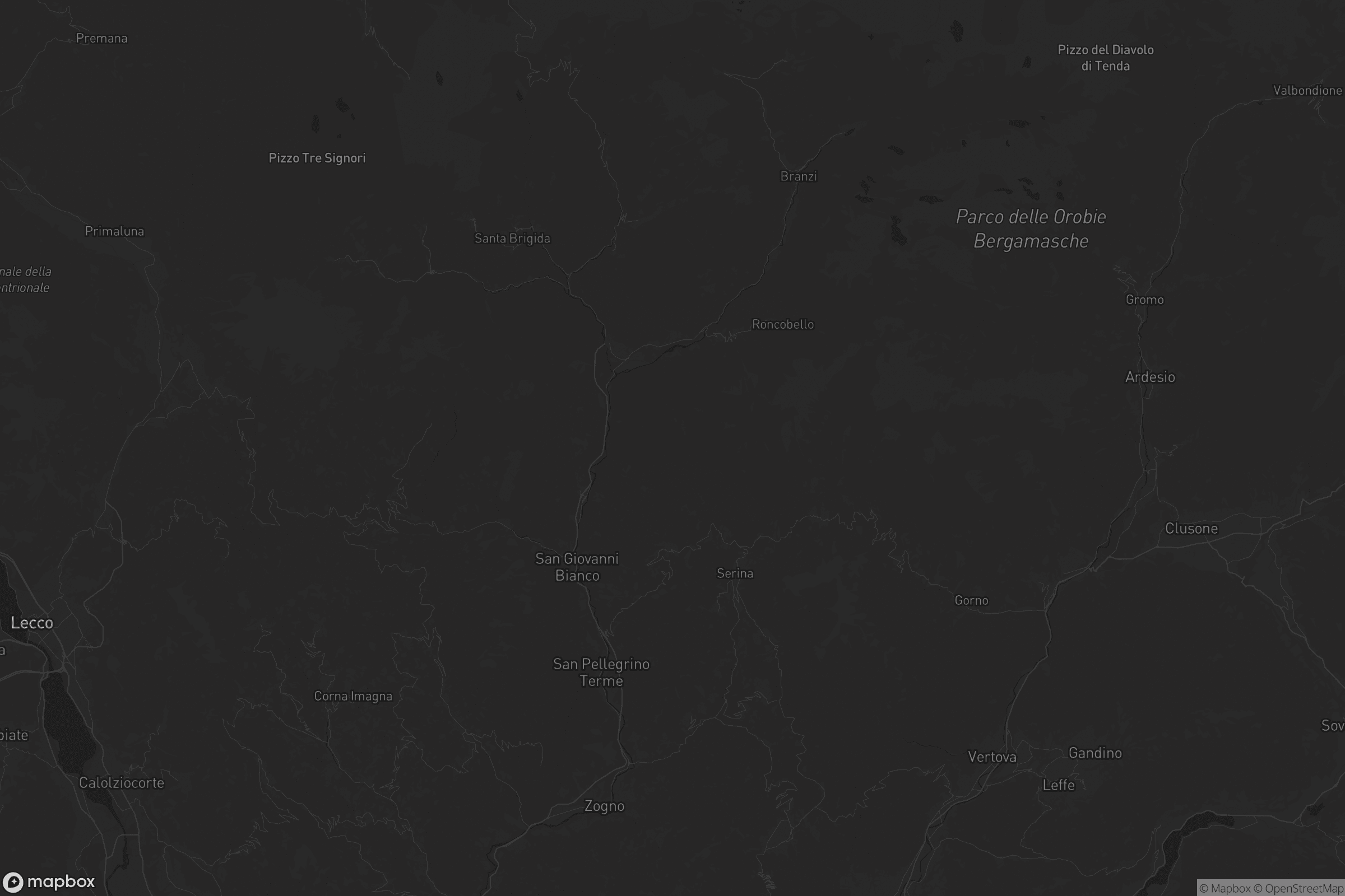 Mappa di Comunità Montana della Valle Brembana