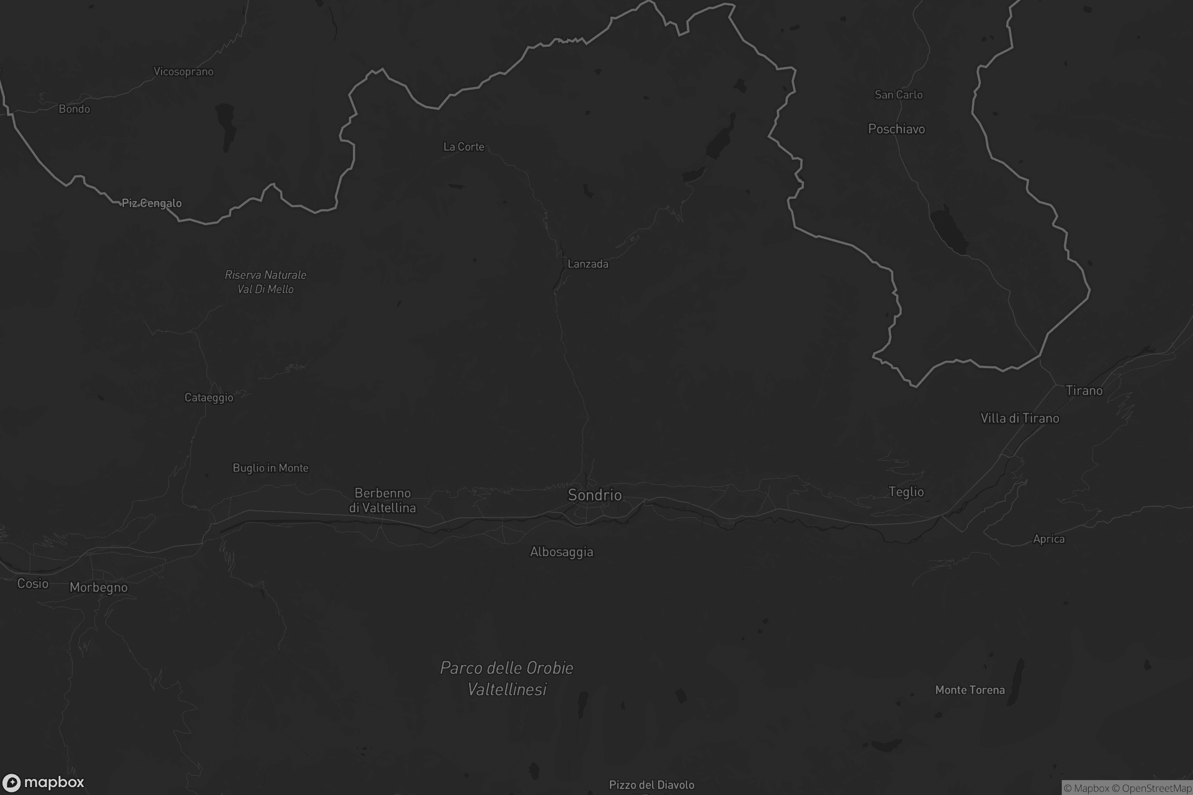Mappa di Comunità montana della Valtellina di Sondrio