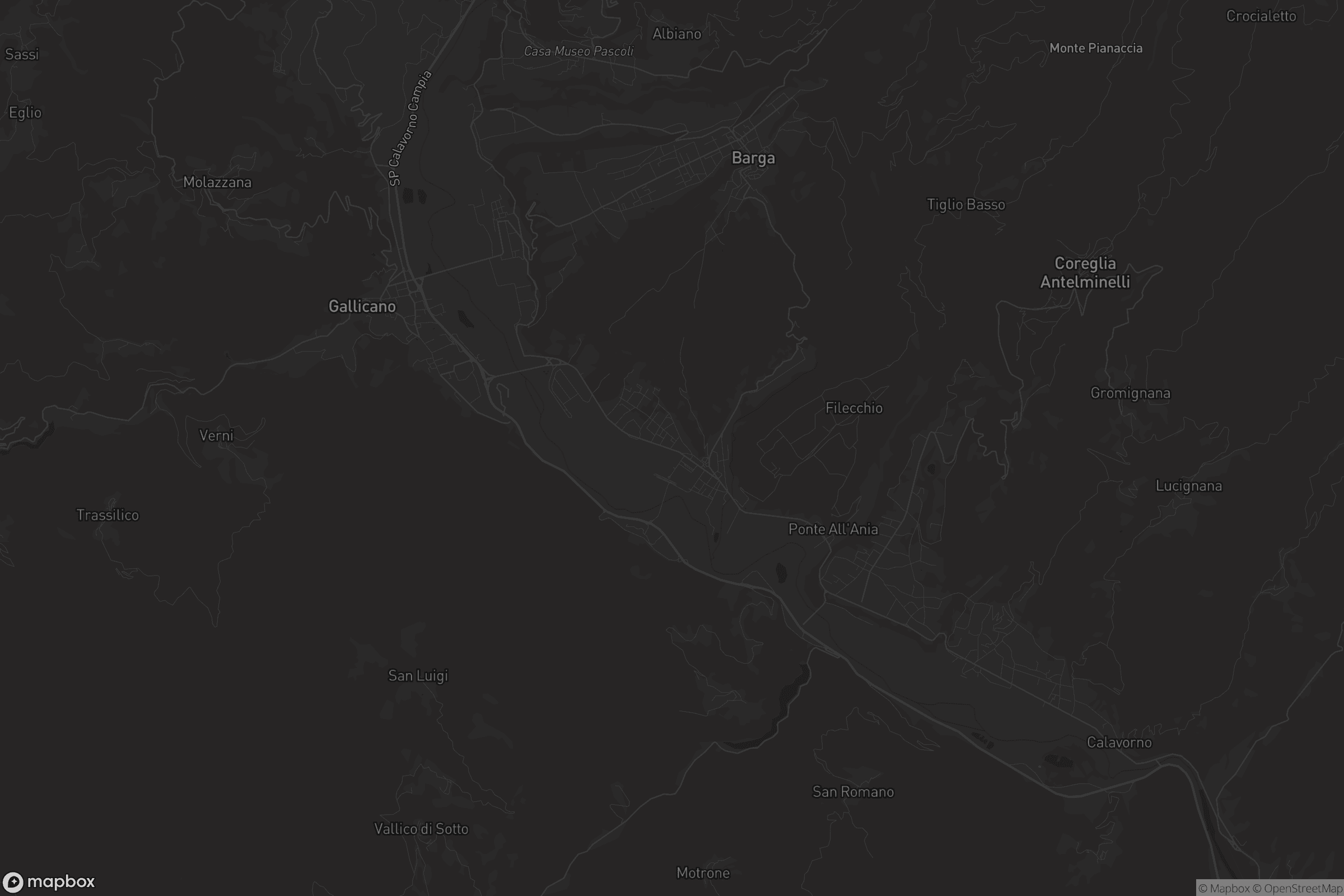 Mappa di Fornaci di Barga