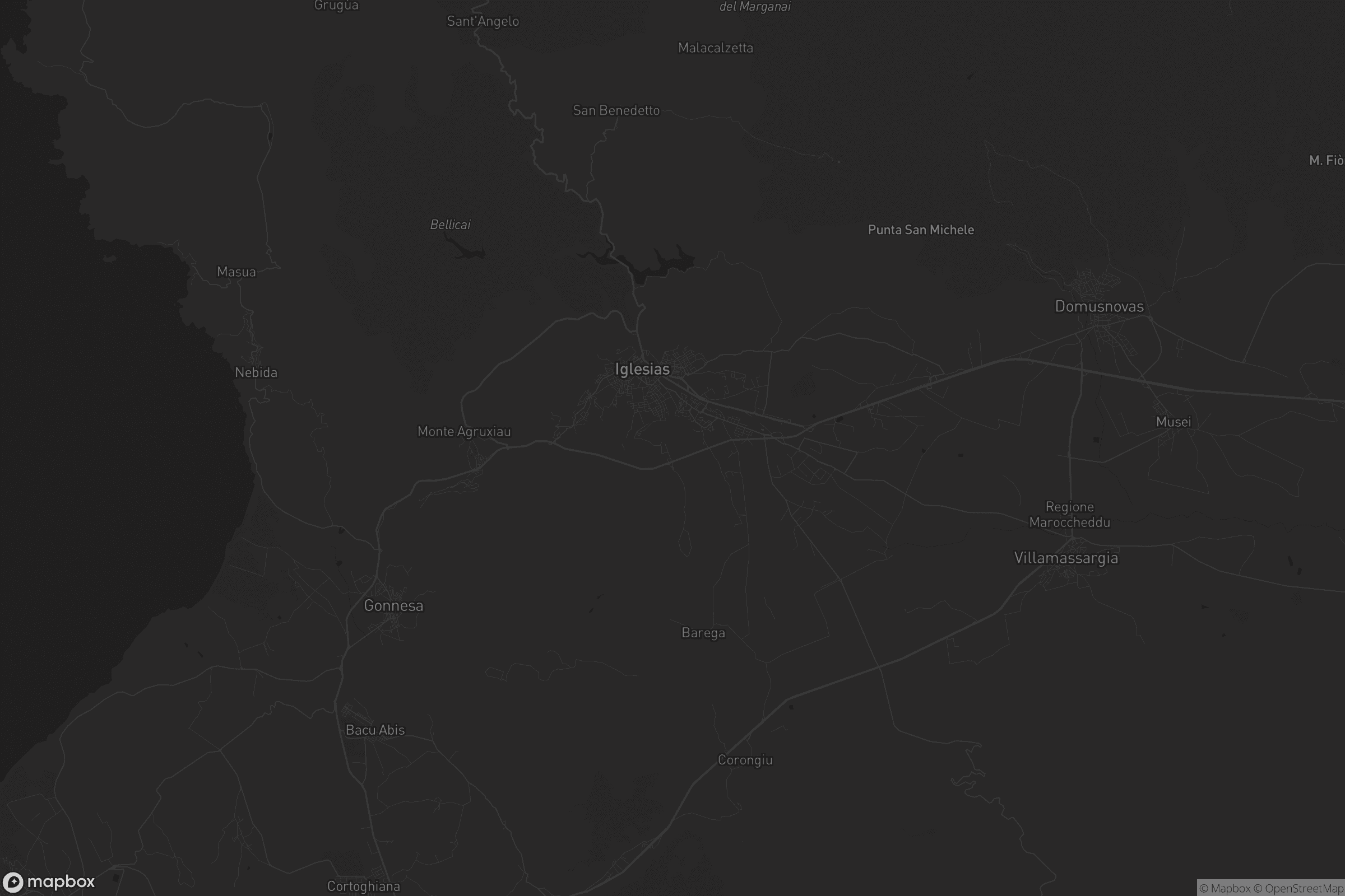 Mappa di Igrèsias/Iglesias