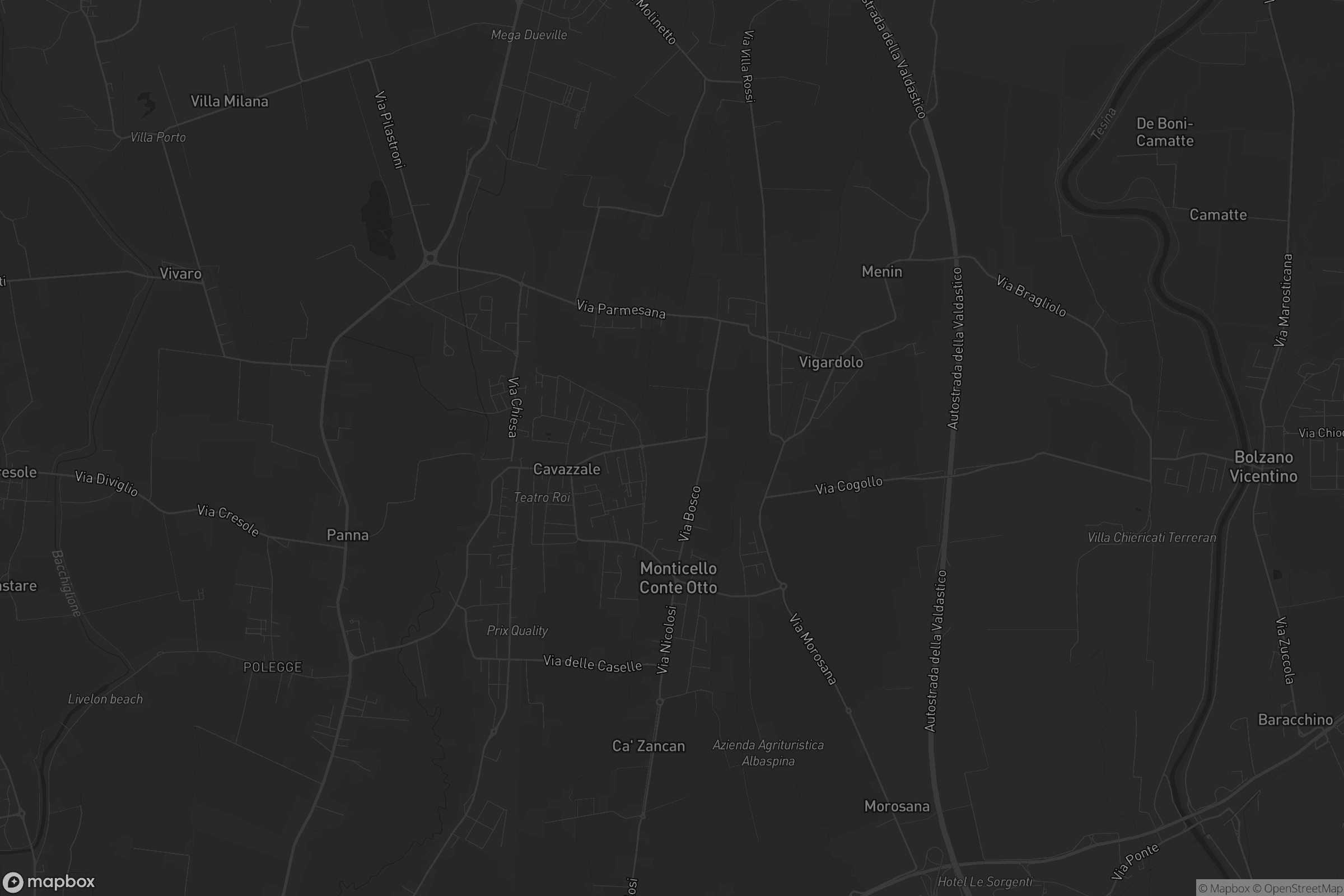 Mappa di Monticello Conte Otto