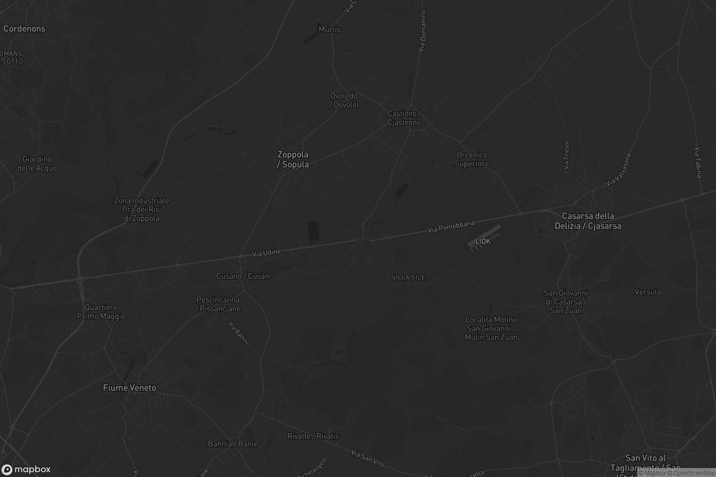 Mappa di Orcenico Inferiore / Durcinis Disot