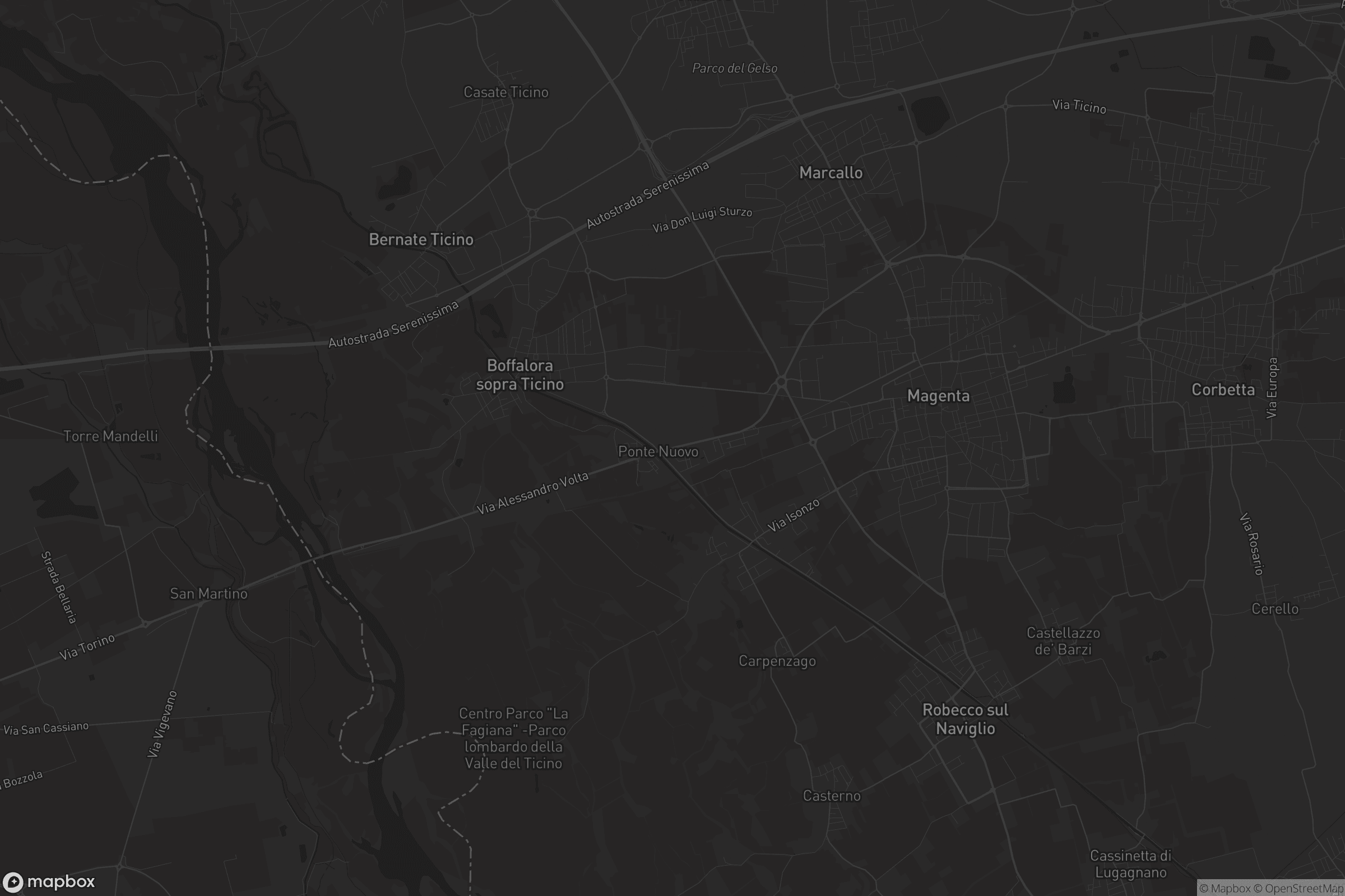 Mappa di Ponte Nuovo di Magenta