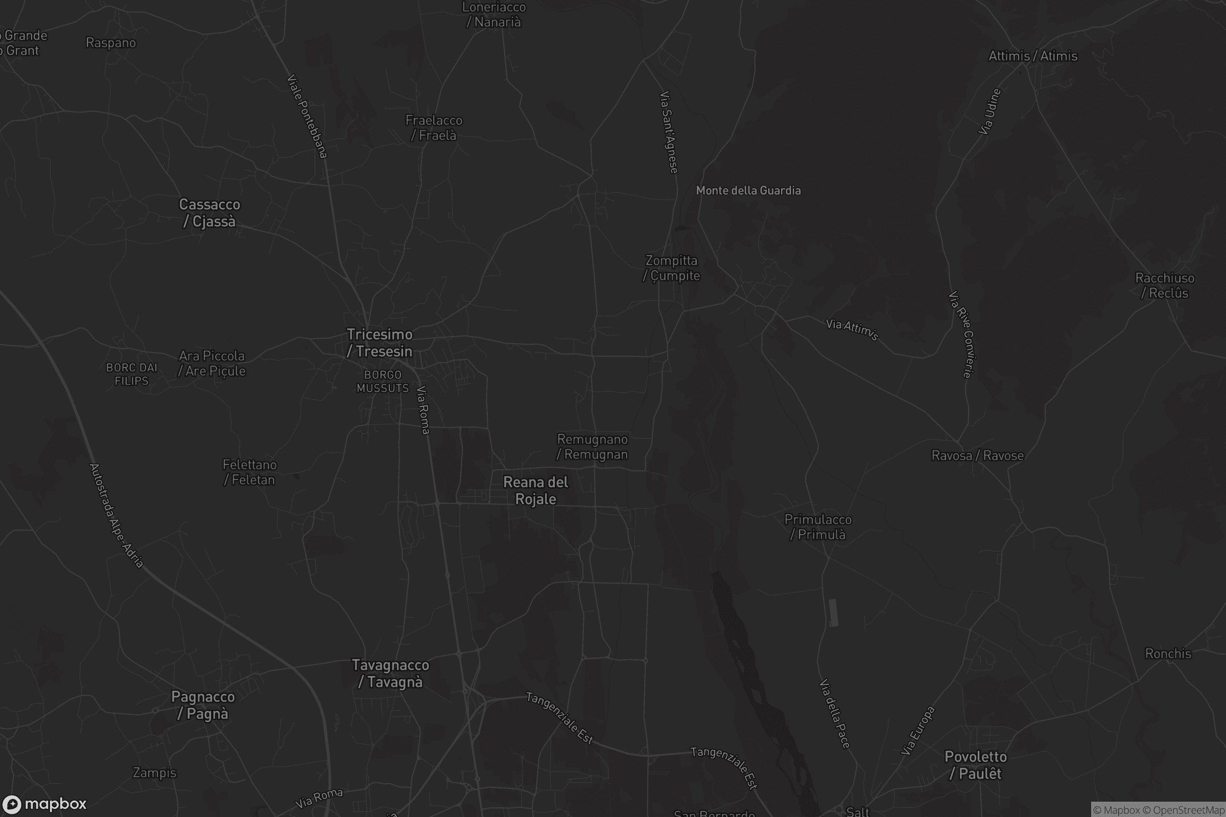 Mappa di Reana del Rojale / Reane dal Roiâl