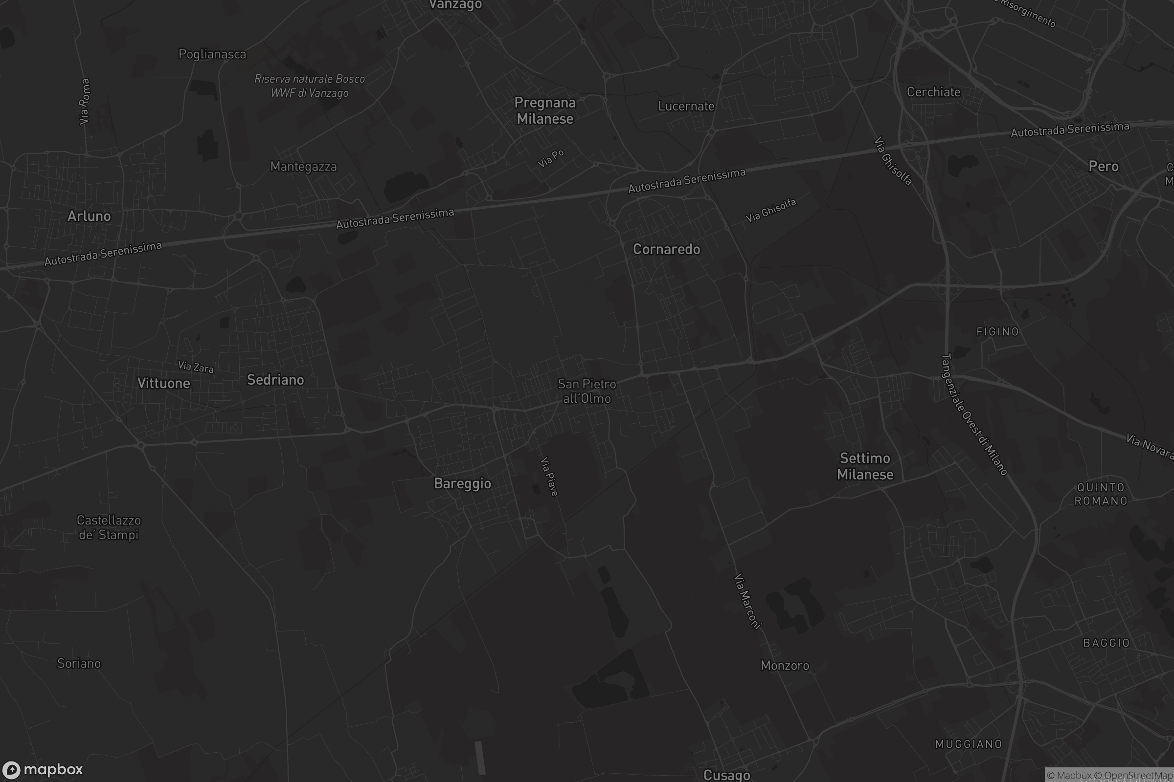 Mappa di San Pietro all'Olmo