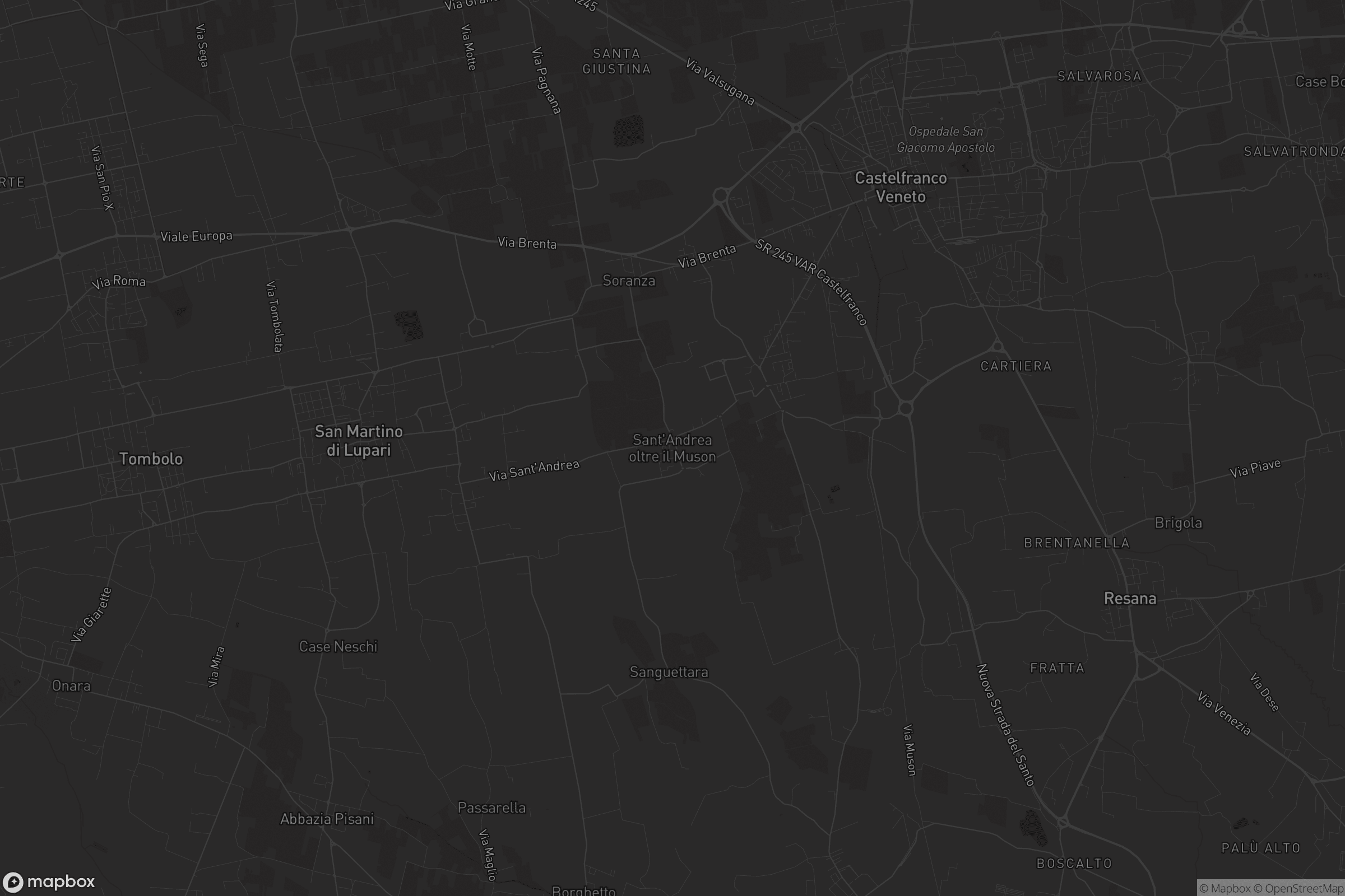 Mappa di Sant'Andrea oltre il Muson