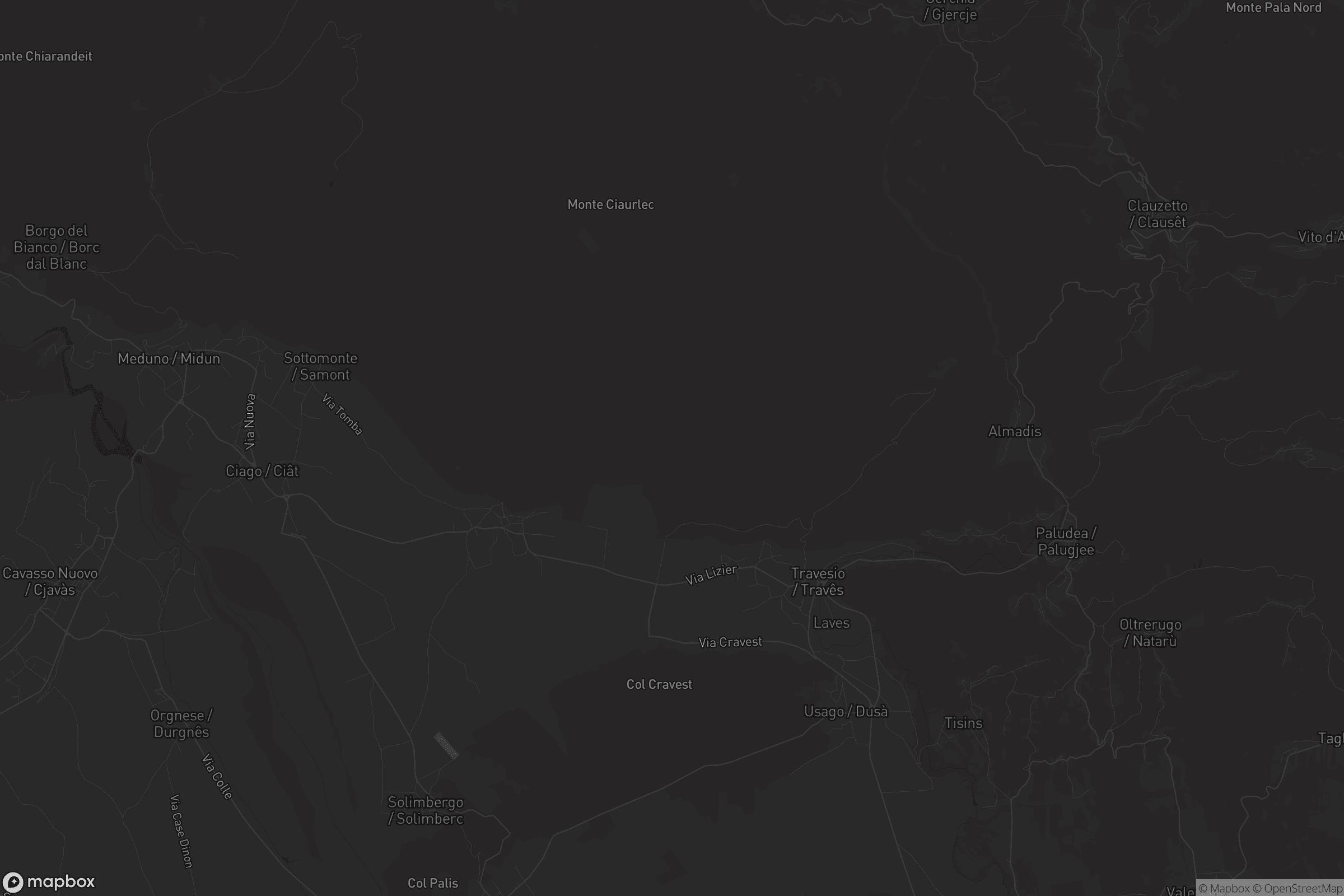 Mappa di Travesio / Travês