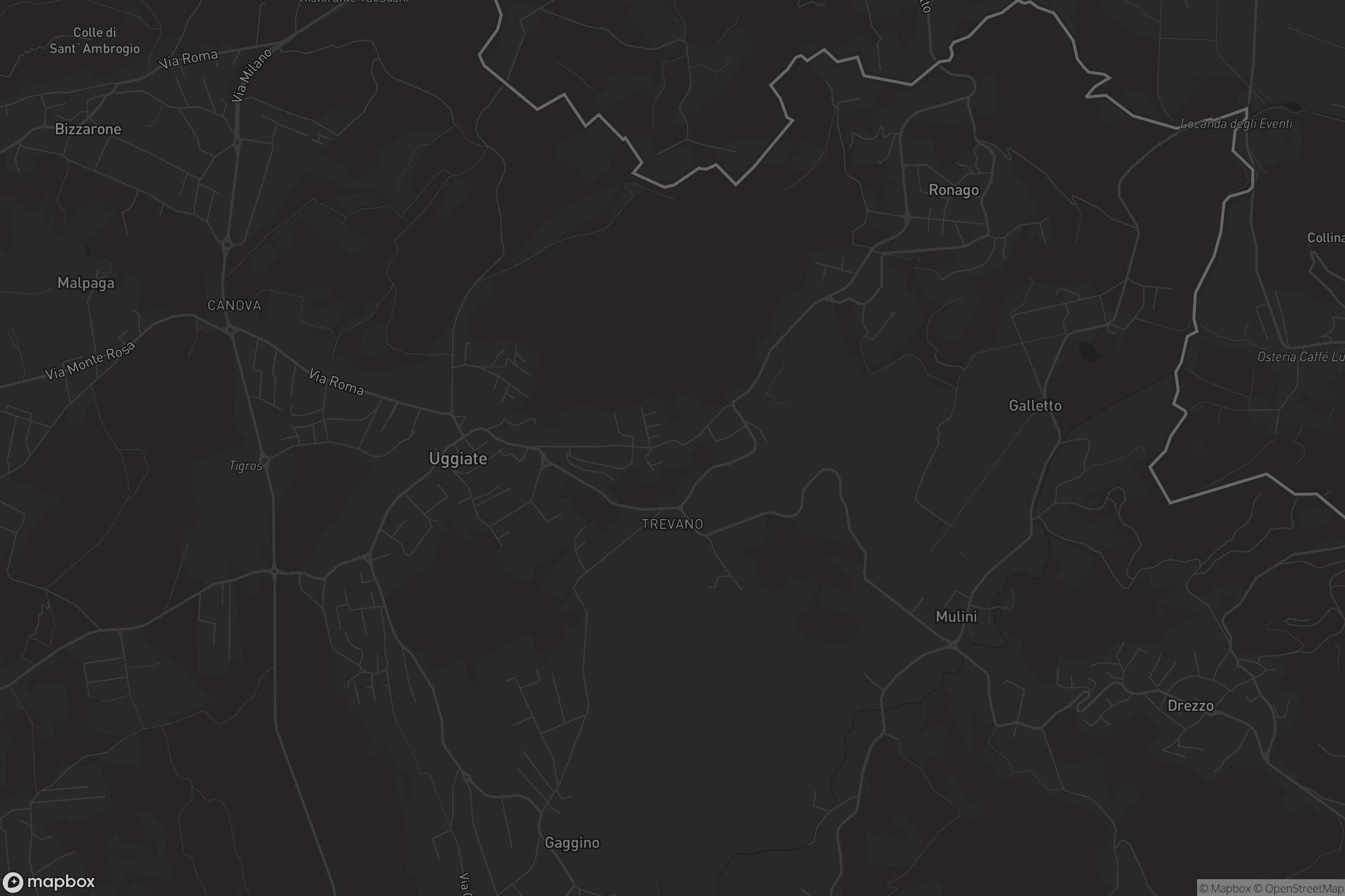 Mappa di Uggiate con Ronago