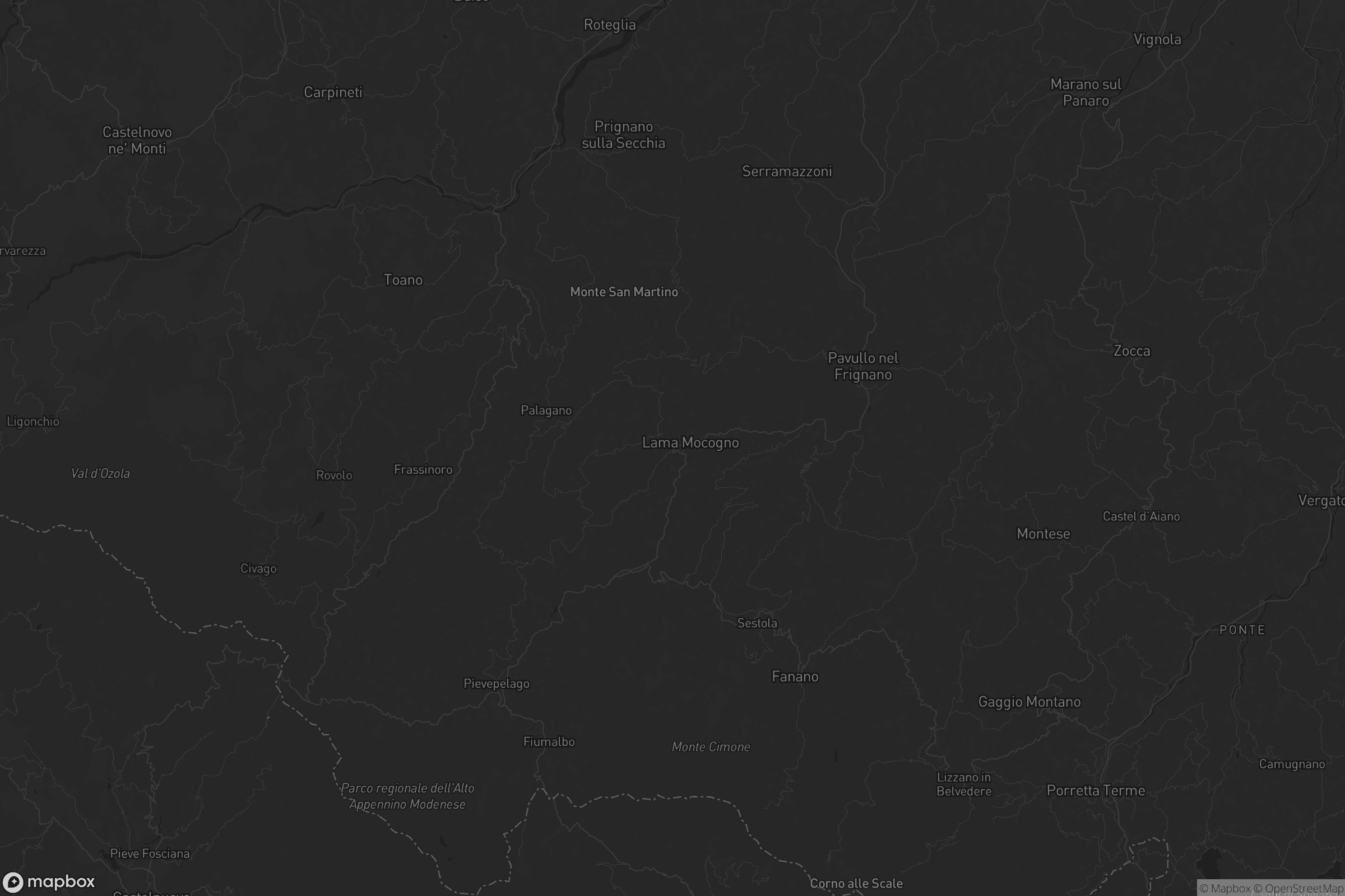 Mappa di Unione dei comuni del Frignano