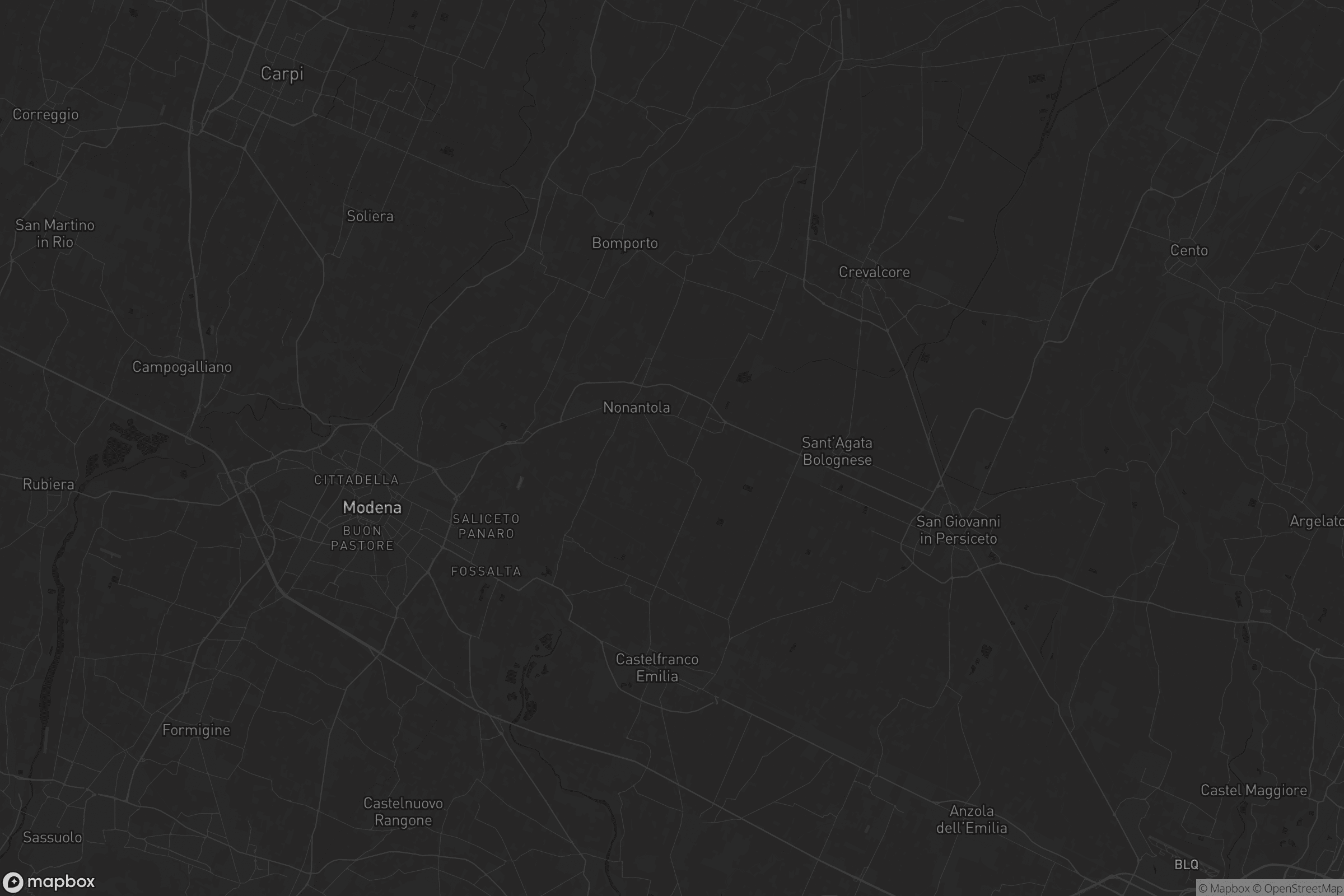 Mappa di Unione dei comuni del Sorbara