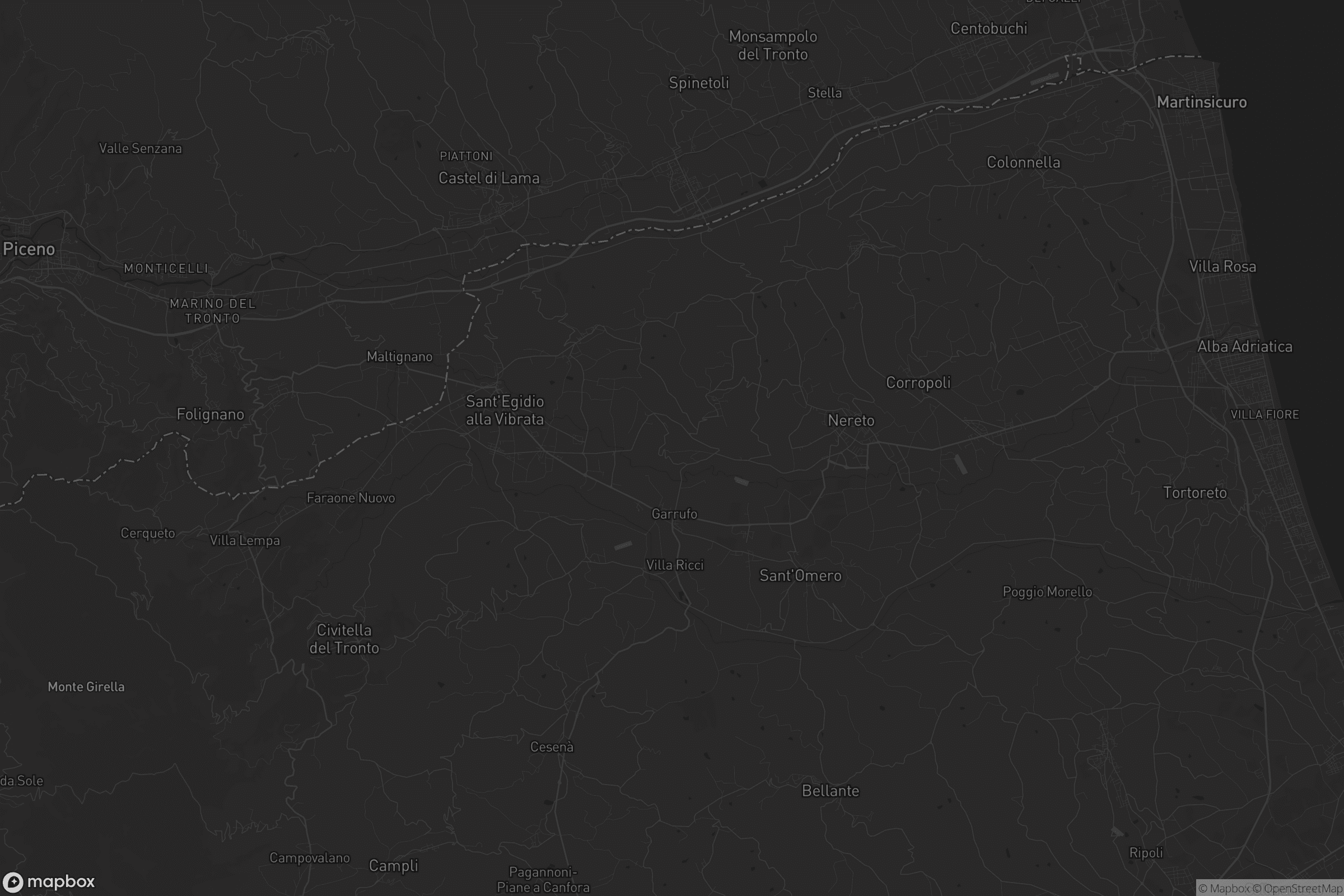 Mappa di Unione dei Comuni della Val Vibrata