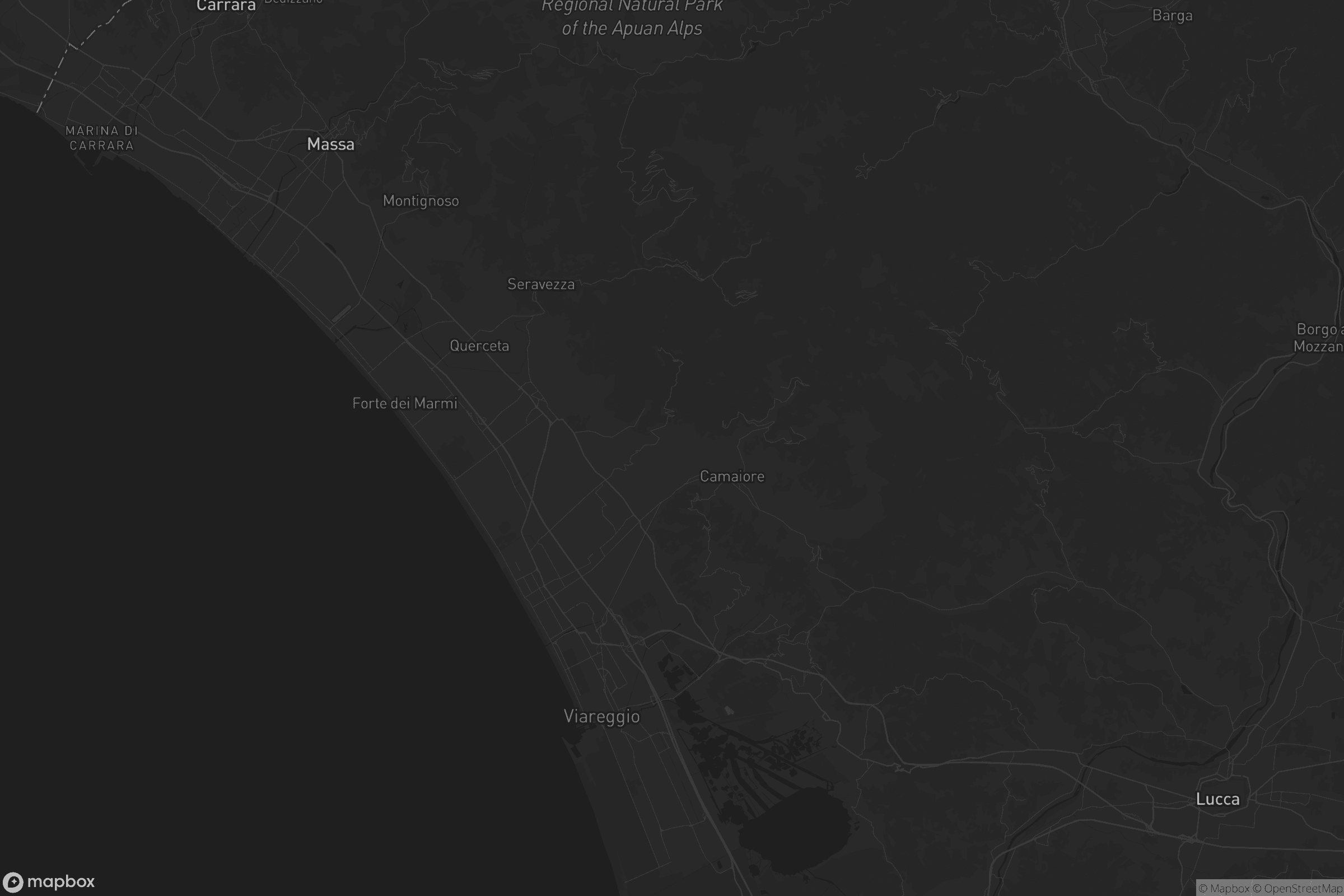 Mappa di Unione dei comuni della Versilia