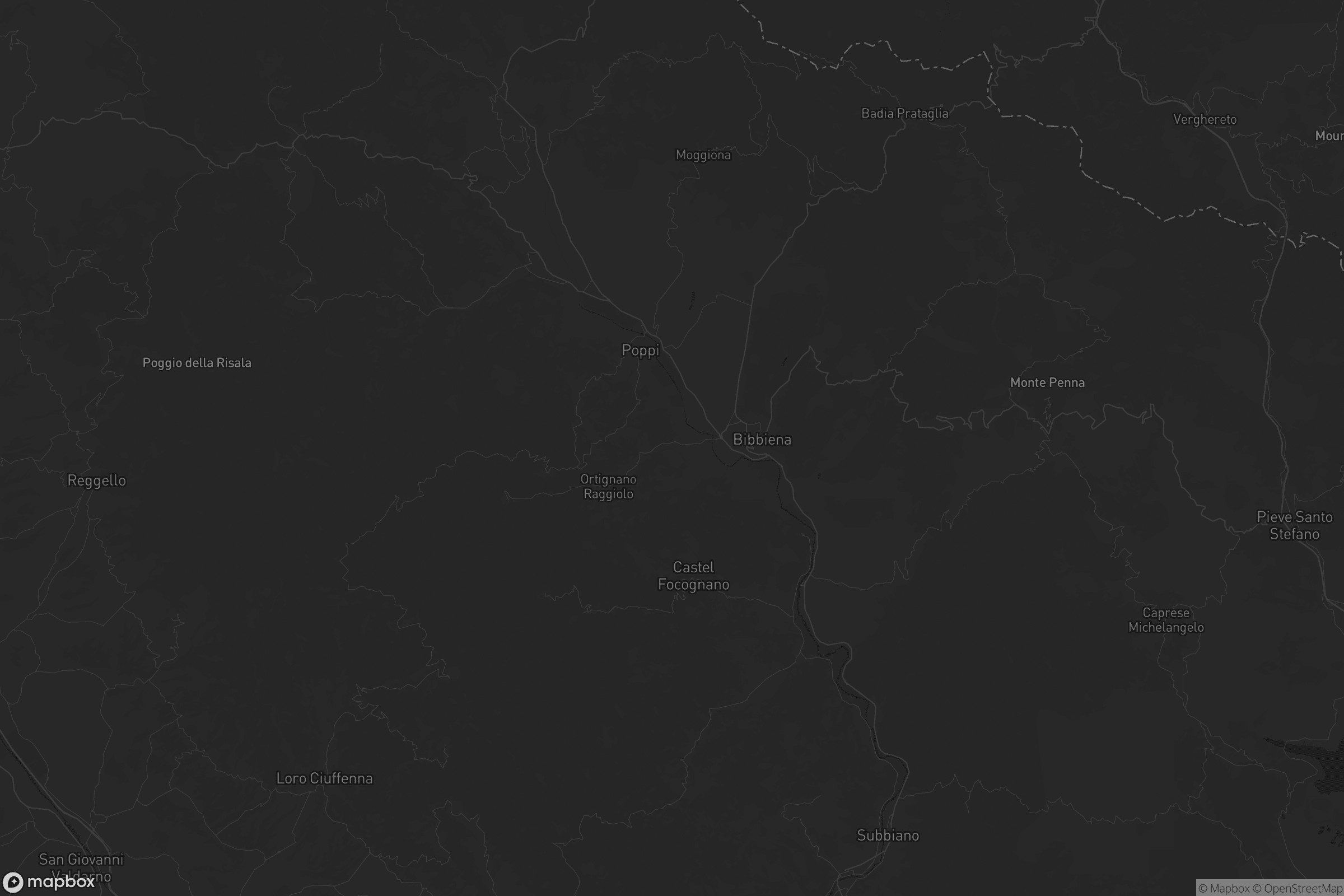 Mappa di Unione dei Comuni Montani del Casentino