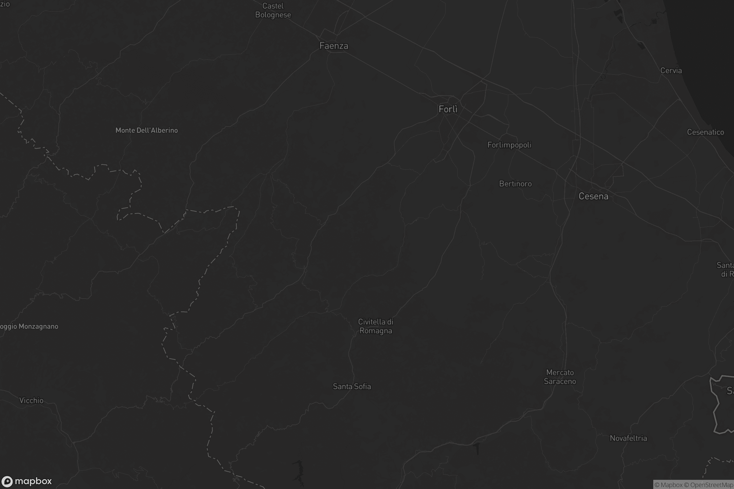 Mappa di Unione di Comuni della Romagna Forlivese