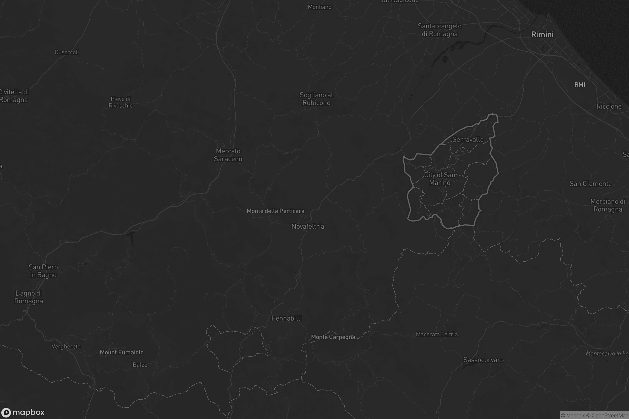 Mappa di Unione di comuni Valmarecchia