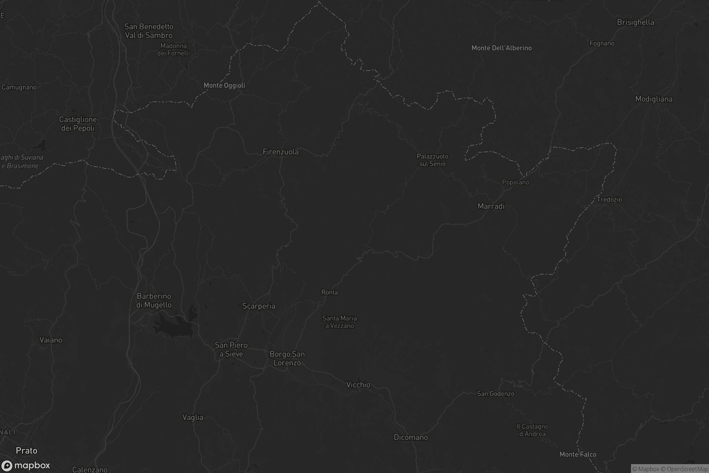 Mappa di Unione Montana dei Comuni del Mugello
