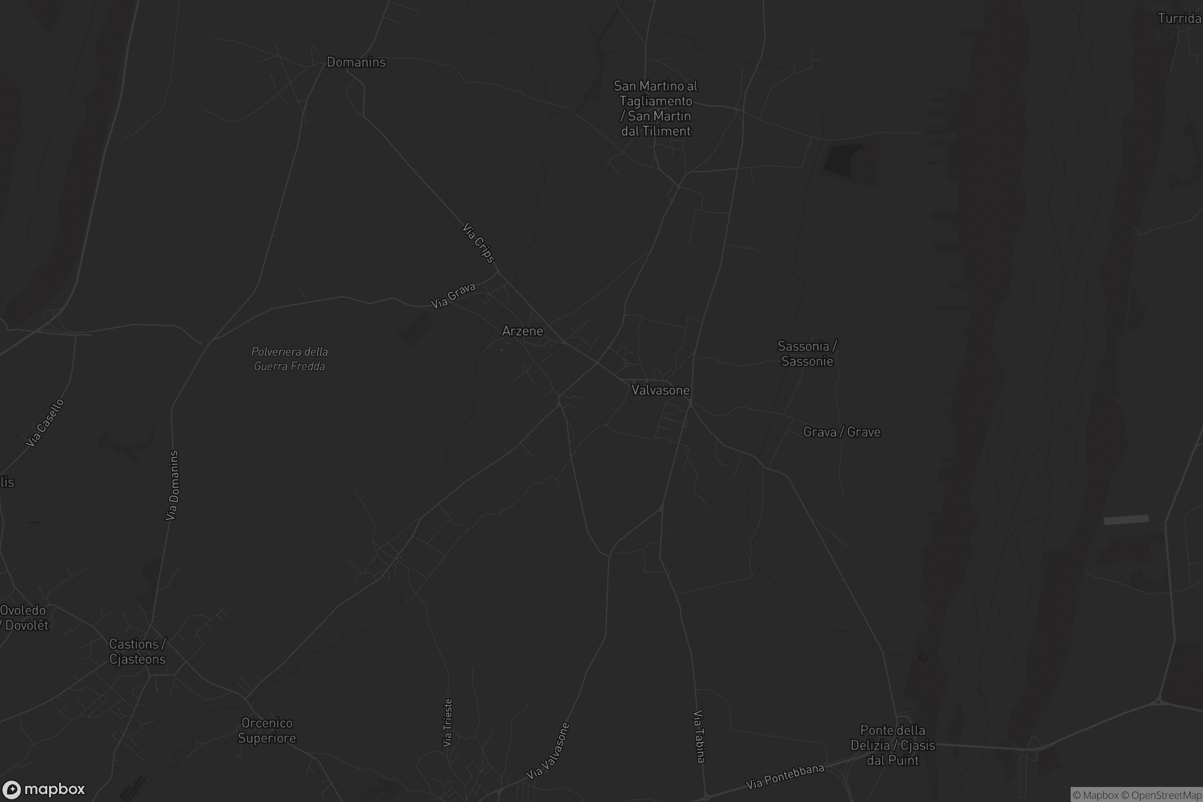 Mappa di Valvasone Arzene / Voleson Darzin