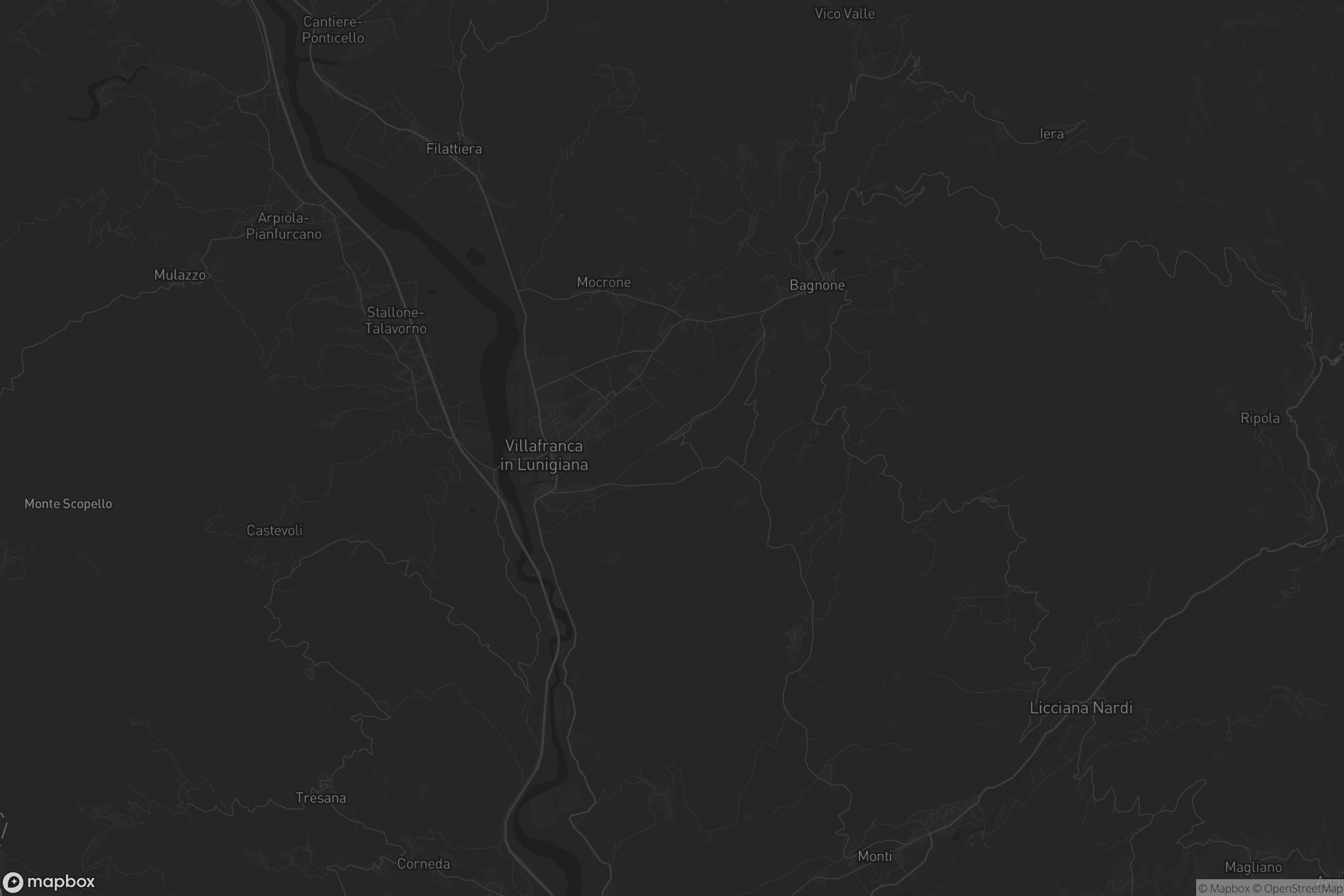 Mappa di Villafranca in Lunigiana